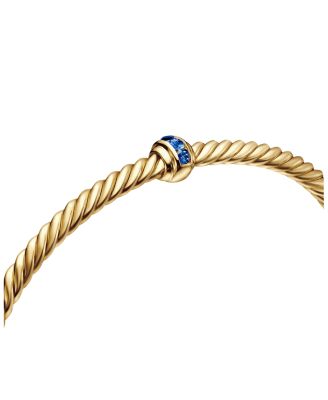 18K Yellow Gold Cable Classics Pav&eacute; Center Station Bracelet