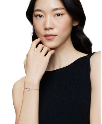 Petite DY Elements&reg; 18K Yellow Gold Mother-of-Pearl & Pav&eacute; Diamonds Center Station Chain Bracelet