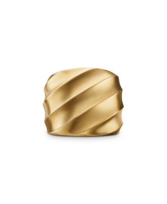 18K Yellow Gold Cable Edge Statement Ring