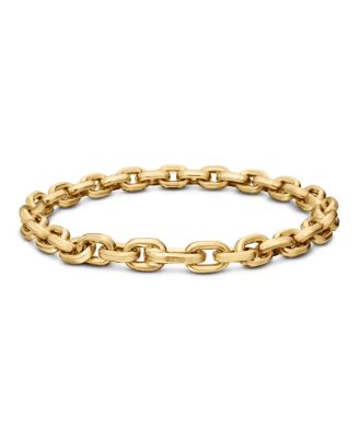 Men's Deco Chain Link Bracelet in 18K Yellow Gold, 6.5mm