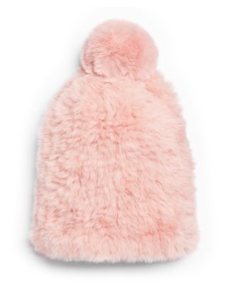 Girls&#39; Faux Fur Knitted Beanie Hat - Little Kid, Big Kid
