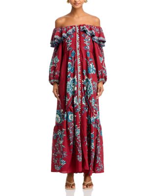 Tropical Landing Off-the-Shoulder Dress