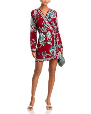 Tropical Landing Mini Wrap Dress
