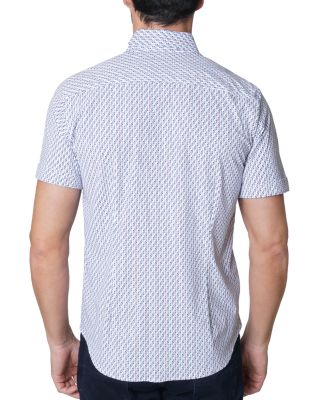 Moyer Nylon Stretch Printed Tailored Fit Button Down Shirt
