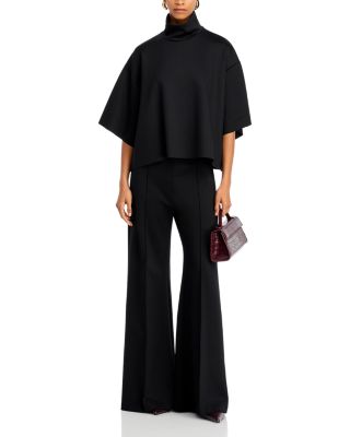 Rosetta Getty - Boxy Turtleneck Top & Pintuck Wide Flare Pants