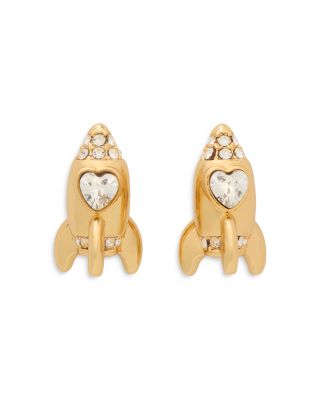 kate spade new york Cubic Zirconia Rocket Stud Earrings in Gold Tone