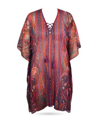 Dynasty Caftan Semi Sheer Swimsuit Cover-Up