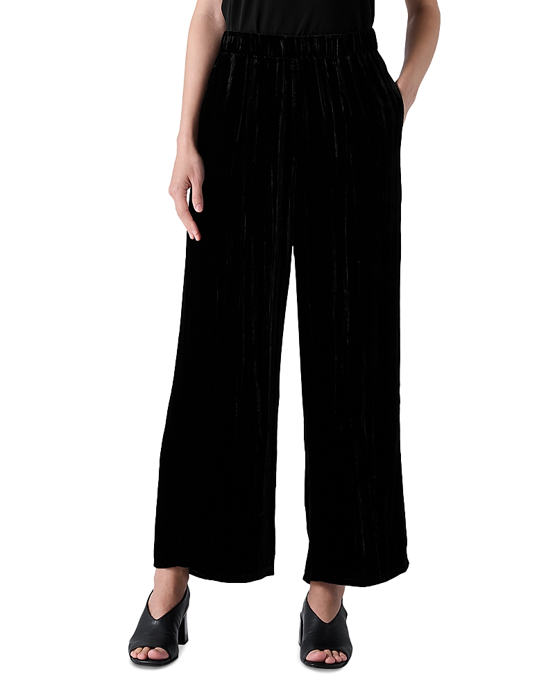 Eileen Fisher Wide Leg Crushed Velvet Ankle Pants