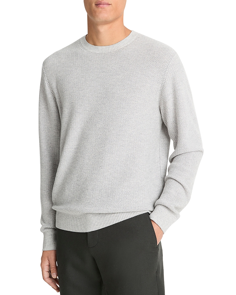 Vince Geo Jacquard Sweater In Heather Gray/cream