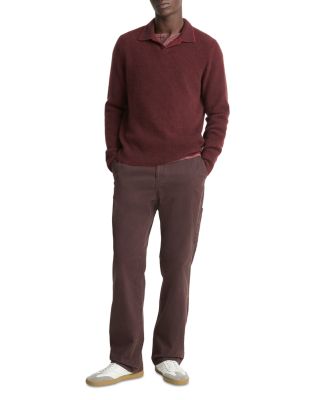 Thermal Open Collar Polo Sweater