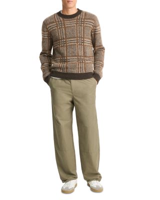 Brushed Glen Plaid Crewneck Sweater