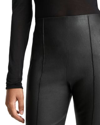 Stretch Leather Cropped Flare Pants