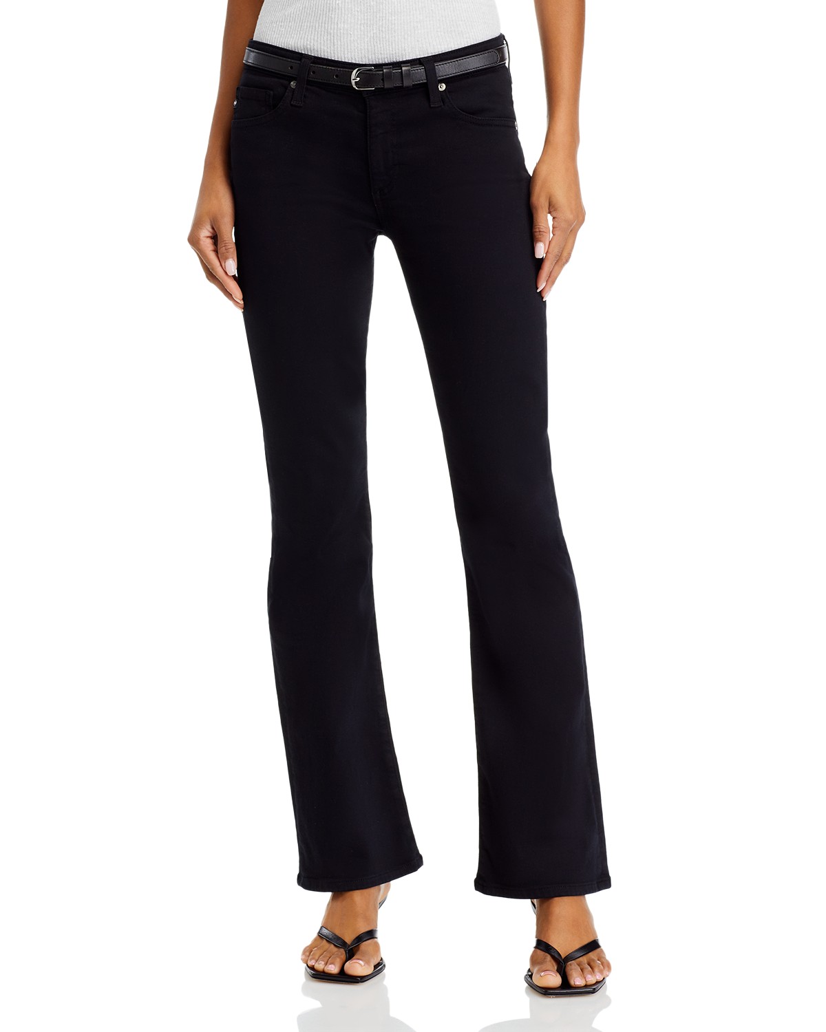 Angel Low Rise Bootcut Jeans in Super Black