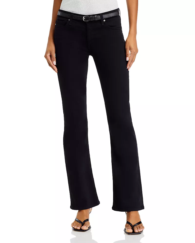 Ag Angel Low Rise Bootcut Jeans in Super Black