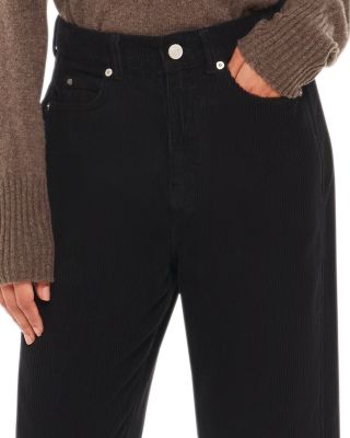 High-Rise Cropped Corduroy Pants