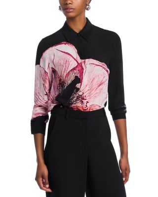 Alice and Olivia - Willa Silk Floral Graphic Blouse