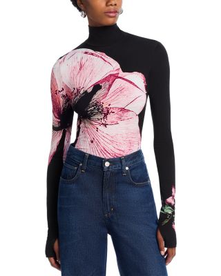Alice and Olivia Delaina Floral Printed Turtleneck Top