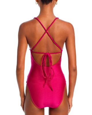 Ruched Strappy Back One Piece Swimsuit - Exclusive