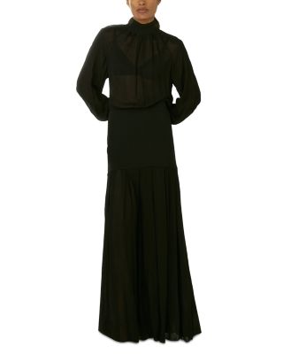 REISS - Sheer Jersey Woven Dress