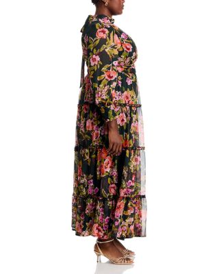chinese dress ladies Honeymoon Aqua Maxi Hawaiian Dress in Hibiscus Print