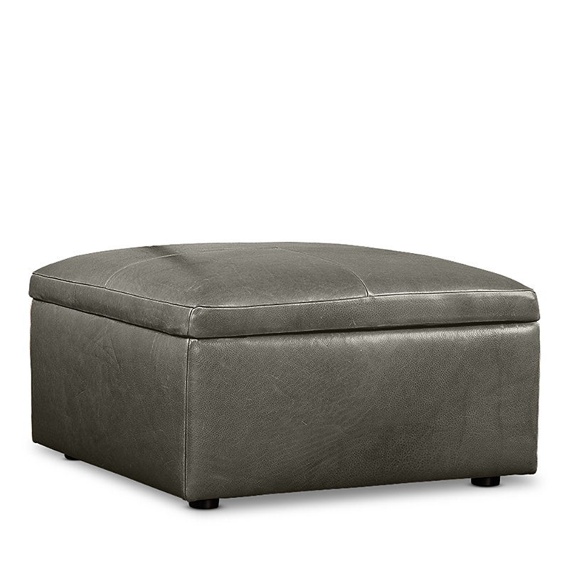 Bloomingdale's Alice Medium Square Storage Ottoman, In Leather In Brighton Loden