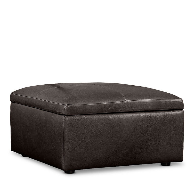 Bloomingdale's Alice Medium Square Storage Ottoman, In Leather In Brighton Mink