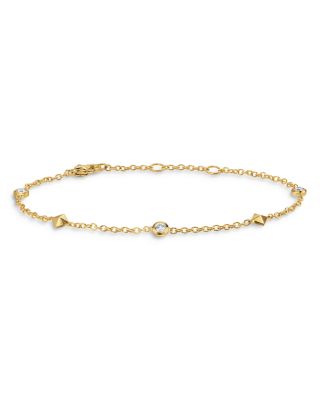 David Yurman - Petite Modern Renaissance Station Bracelet in 18K Yellow Gold with Diamonds, 4.6mm