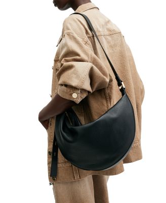 Half Moon Leather Shoulder Bag