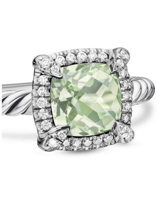 Sterling Silver Petite Chatelaine&reg; Ring with Prasiolite & Diamonds - Exclusive