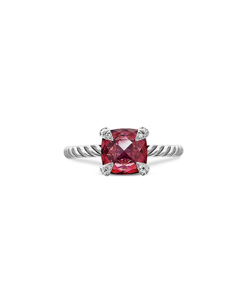 David Yurman Chatelaine Ring with Rhodalite Garnet and Diamonds