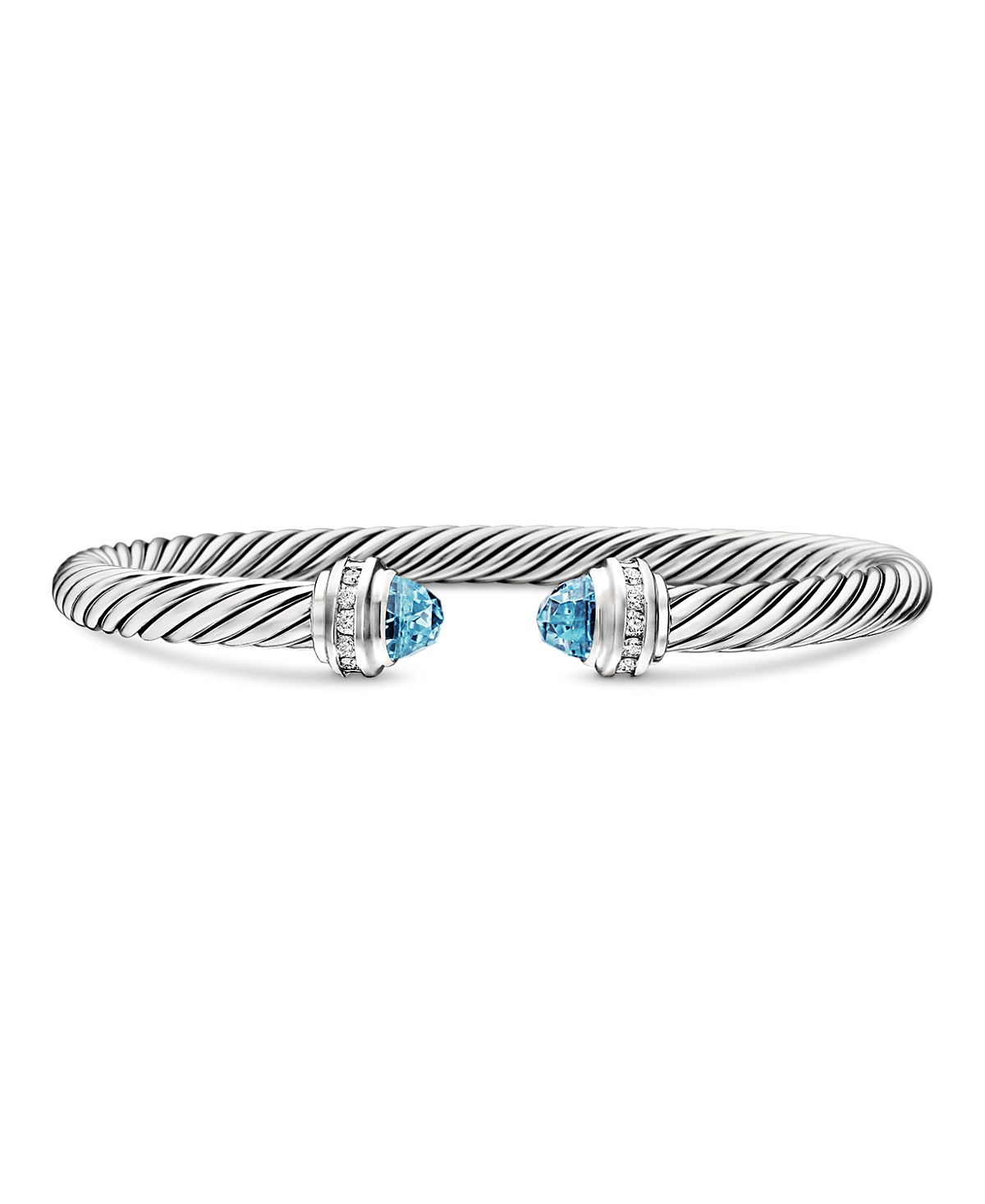 David Yurman Cable Classics Bracelet with Blue Topaz and Diamonds