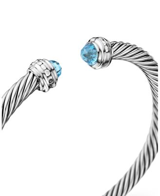 Sterling Silver Cable Classics Bracelet with Gemstones & Diamonds