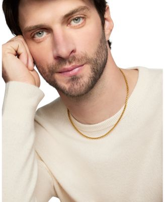 Men's 18K Yellow Gold Medium Box Chain Necklace 18"-26", 3.4mm