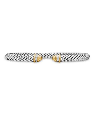 David Yurman - Cable Classics Bracelet with Gold Domes & Diamonds