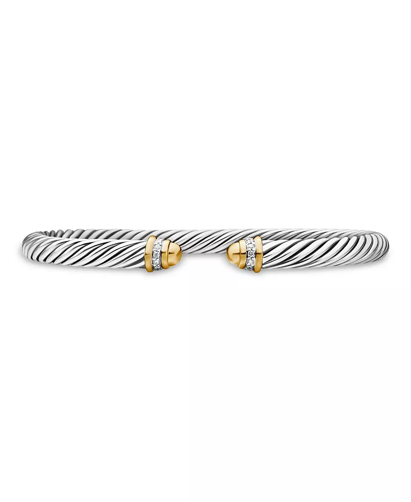 David Yurman Cable Classics Bracelet with Gold Domes & Diamonds
