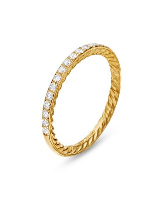 18K Yellow Gold DY Eden Partway Eternity Band Ring with Pav&eacute; Diamonds