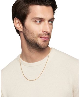 18K Yellow Gold Box Chain Necklace 20", 17mm