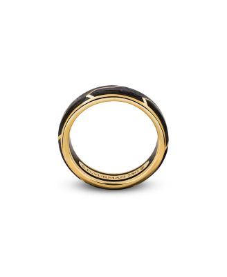 Men's Forged Carbon Band Ring in 18K Gold