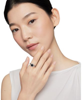 Sterling Silver Petite Chatelaine&reg; Ring with Black Onyx & Diamonds - Exclusive