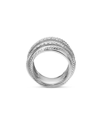 David Yurman Sterling Silver Crossover Wide Ring with