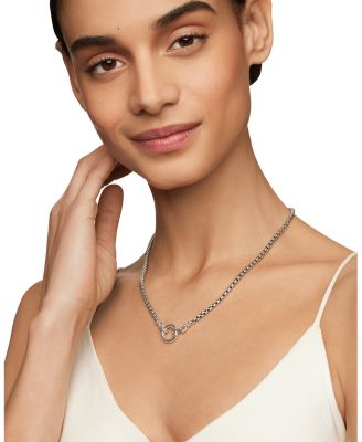 Sterling Silver Amulet Holder Box Chain Necklace, 18"