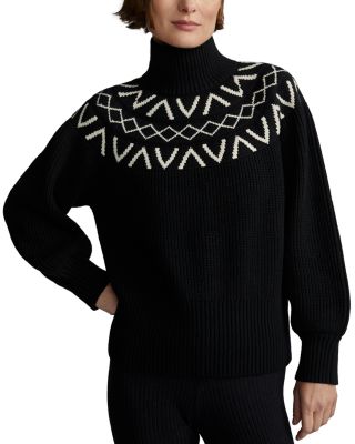 Marcie Fair Isle Yoke Mock Neck Knit Sweater