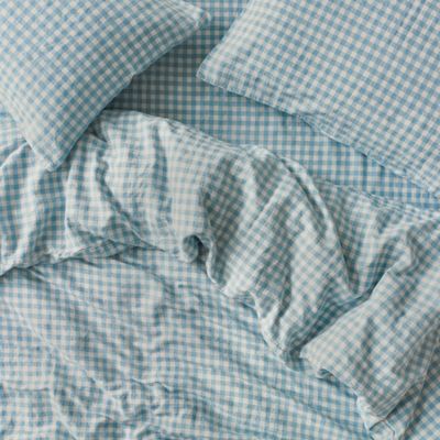 Gingham Linen Blend Duvet Cover, King