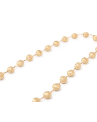 18K Yellow Gold Africa Textured Bead Collar Necklace, 16.5-18"