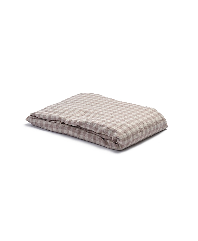 Piglet In Bed Gingham Linen Fitted Sheet, Twin