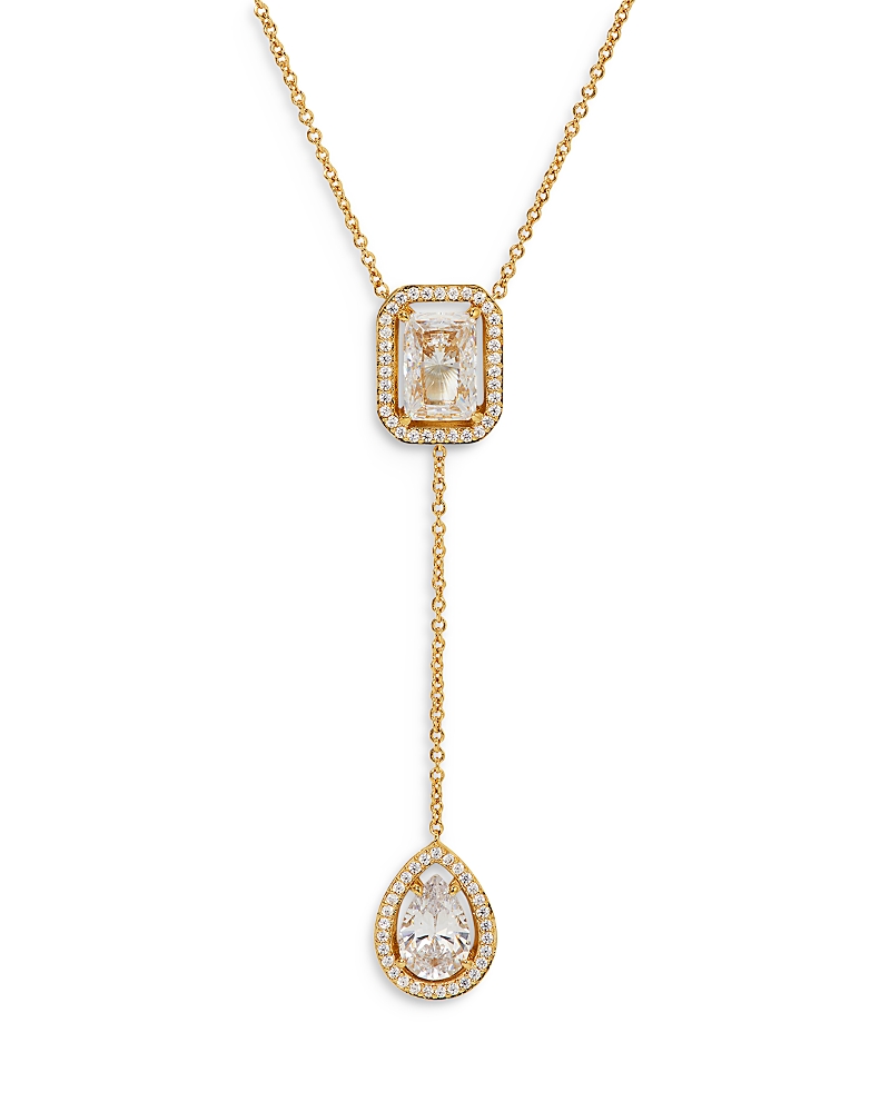 Nadri Radiant Cubic Zirconia Halo Lariat Necklace, 16