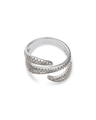 Diamond Triple Bypass Ring in 14K White Gold, 0.54 tcw