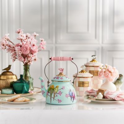 MacKenzie-Childs Mackenzie Childs Parakeet Party Tea Kettle