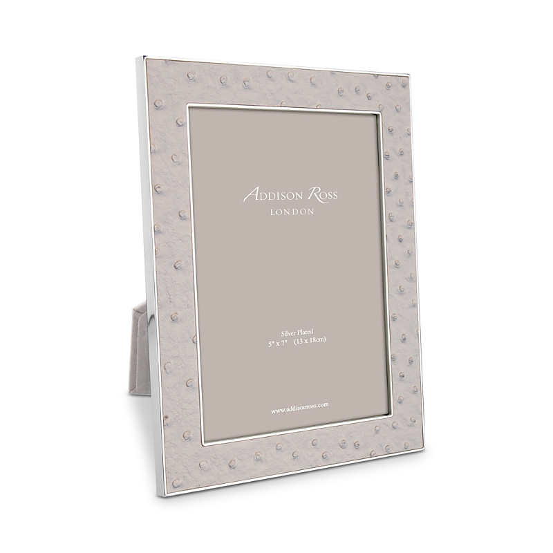 Addison Ross Mist Silver Faux Ostrich Picture Frame, 5 x 7