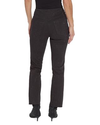 Crystal High Rise Ankle Straight Jeans in Black
